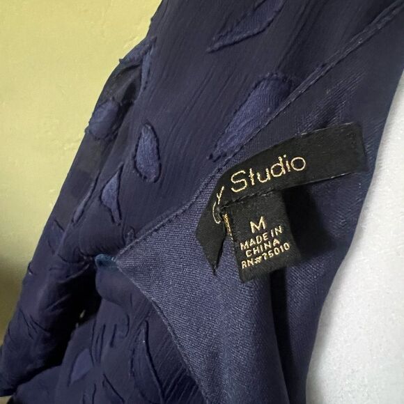 Studio M Blue V-Neck Long Sleeve Sundress - Picture 7 of 7